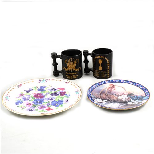Lot 47 - Two sets of four limited edition plates and four Portmeirion mugs