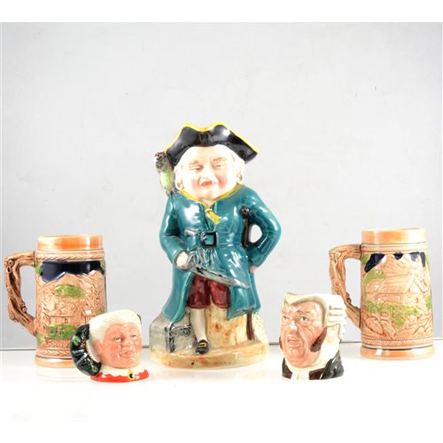 Lot 25 - A collection of Toby jugs and beer steins.