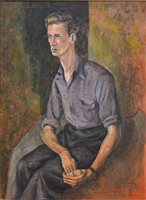 Lot 227 - Robert Hargraves, Portrait of Frank Overton