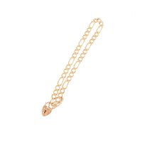 Lot 270 - A 9 carat yellow gold figaro link chain bracelet with padlock fastener, 5.5mm gauge, approximate weight 13.5gms.