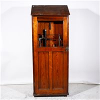 Lot 500 - A pitch pine Gothic Revival style Fire Station hydrant cupboard