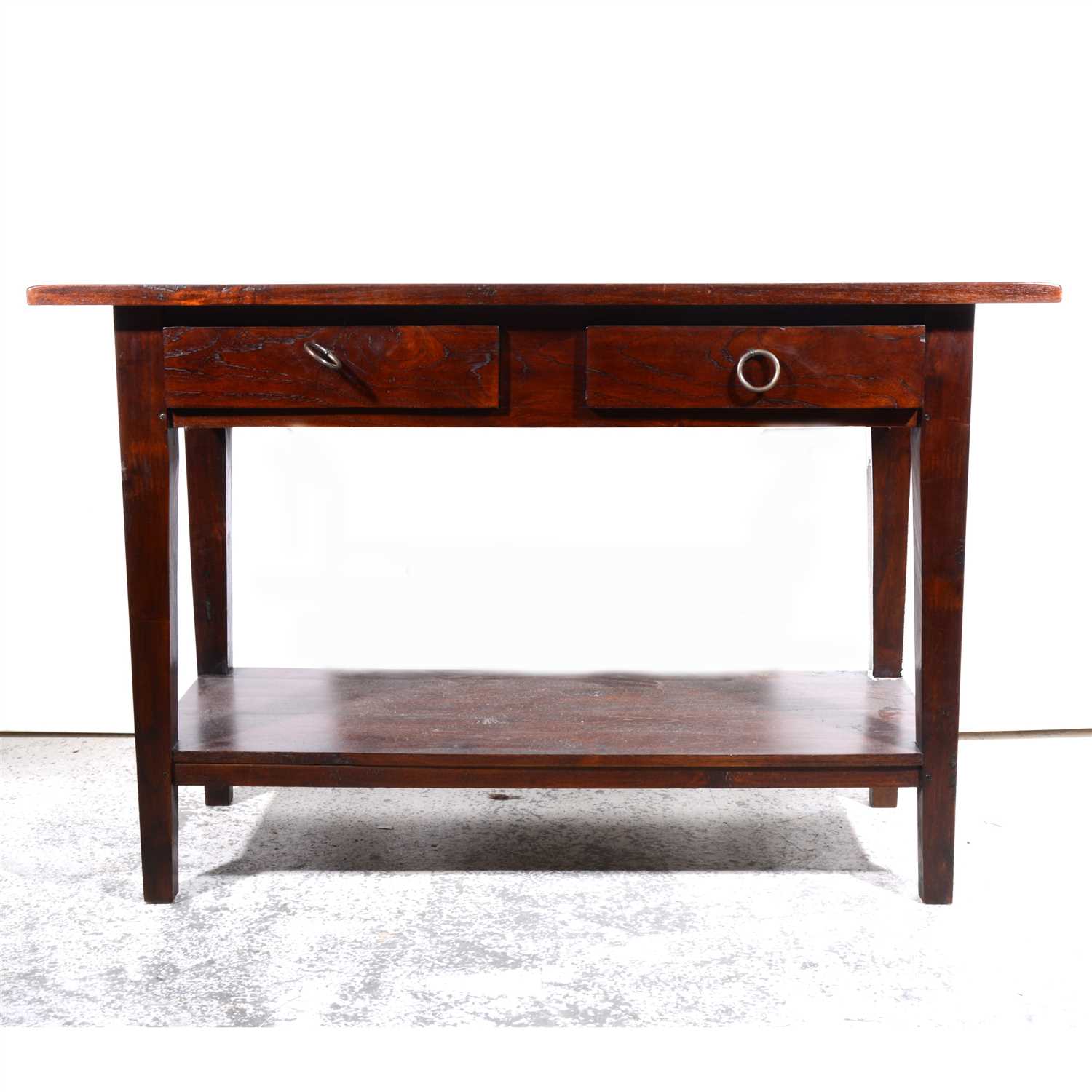 Lot 383 - Stained teak wood side table, ...