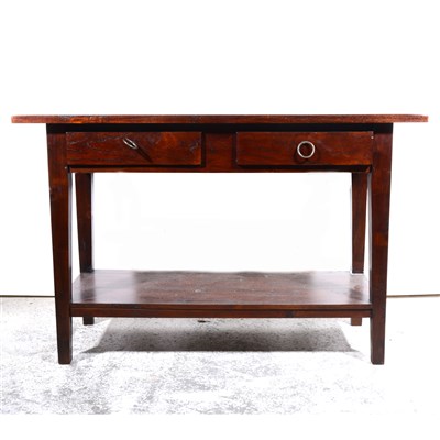 Lot 383 - Stained teak wood side table, ...