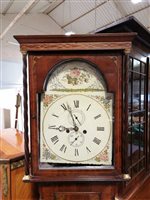Lot 214 - Late Georgian inlaid mahogany longcase clock
