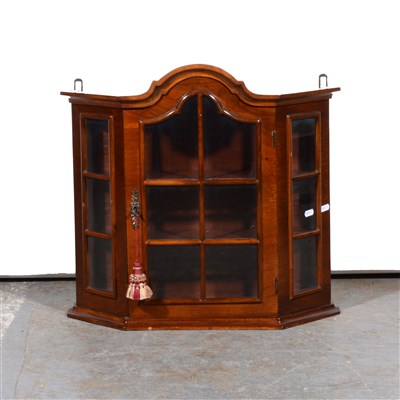 Lot 428 - Dutch style walnut wall-hanging display cabinet, 20th Century, ...