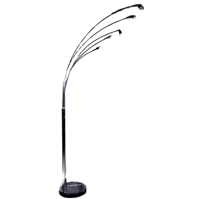 Lot 406 - Modern chrome plated floor lamp with five arms, ...