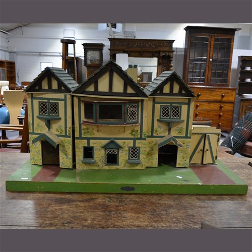 Lot 138 - Painted dolls house, labelled Amersham Toys