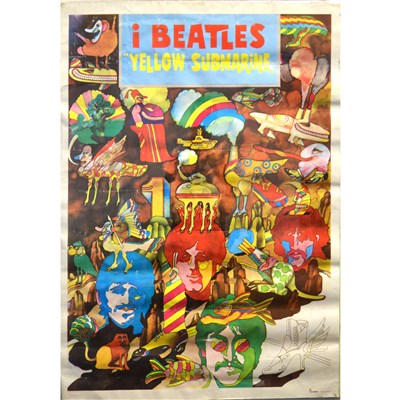 Lot 406 - Original advertising poster for The Beatles Yellow Submarine, Italian edition.