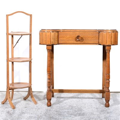 Lot 338 - A light oak side table, ...