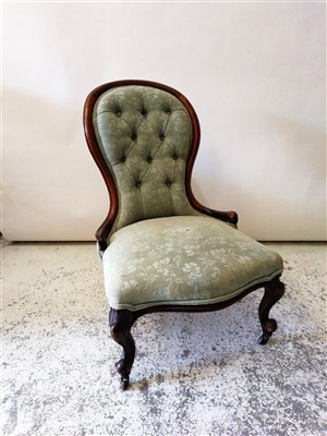 Lot 359 - Victorian walnut frame nursing chair