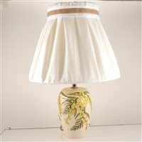 Lot 537 - A Moorcroft Pottery table lamp, 'Wattle' design by Sally Tuffin