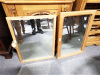 Lot 377 - Stripped pine mirror