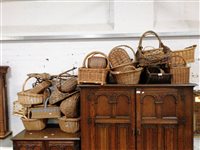 Lot 411 - Large collection of woven cane baskets and other related woven cane ware, (22).