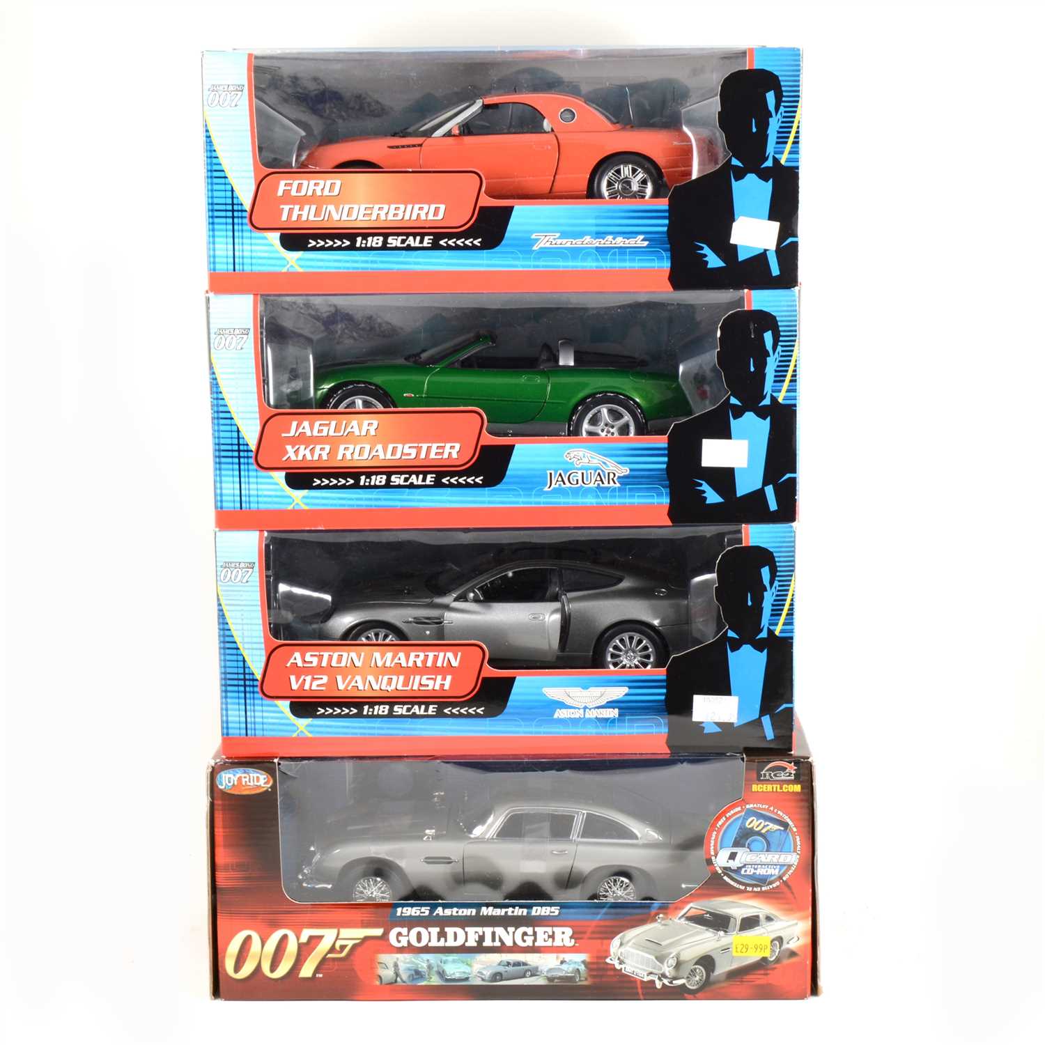 Lot 247 - Four 1:18 scale 007 James Bond model cars by JoyRide and Paul's Model Art.