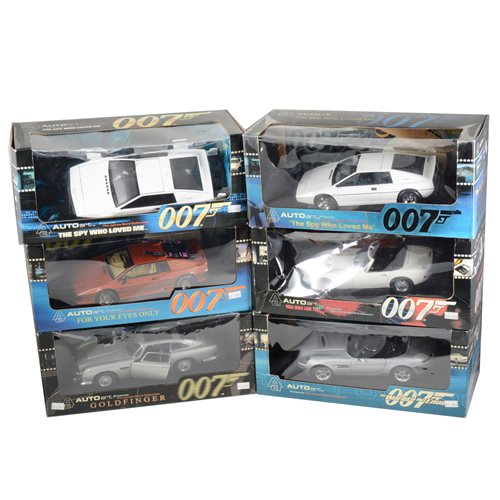 Lot 236 - Autoart 007 James Bond model cars, 1:18 scale, all boxed (6).