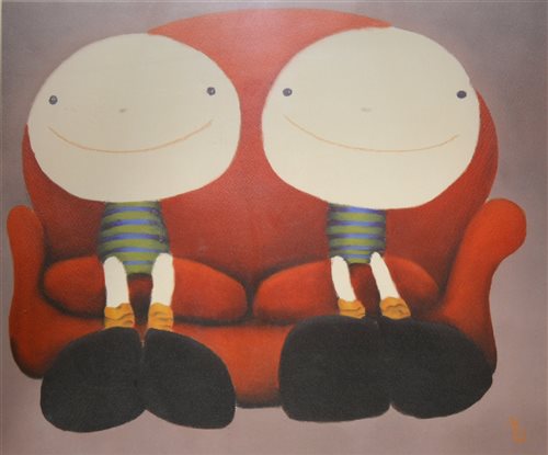 Lot 339 - Mackenzie Thorpe, Twins, limited edition signed print; and four other prints