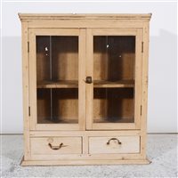 Lot 294 - Reclaimed pine wall-hanging cabinet, ...