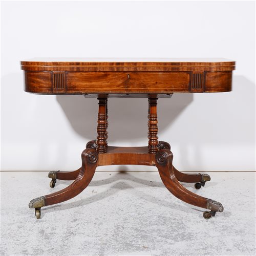 Lot 271 - Regency mahogany fold-over tea table, ...