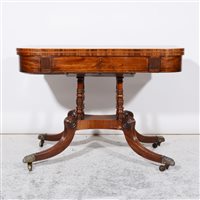 Lot 271 - Regency mahogany fold-over tea table, ...