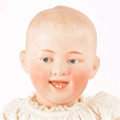 Lot 359 - Gerbruder Heubach bisque head baby boy doll, 33cm.