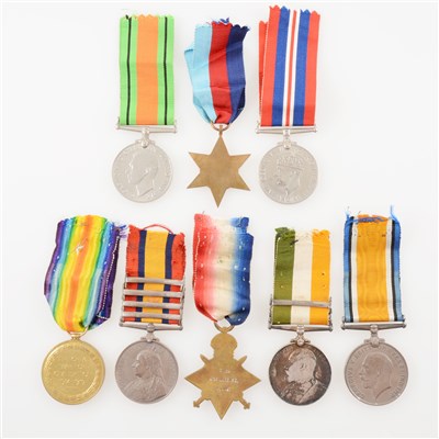 Lot 203 - Medals; group of five, 7629 Pte. J. Peake Grenadier Guards
