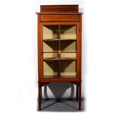 Lot 429 - Edwardian inlaid mahogany china cabinet, ...