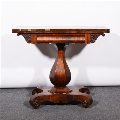 Lot 415 - William IV rosewood card-table, ...