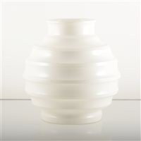 Lot 604 - A ribbed globe Moonstone vase, designed by Keith Murray for Wedgwood