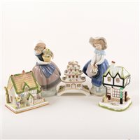 Lot 38 - Two Lladro figures of girls, ...