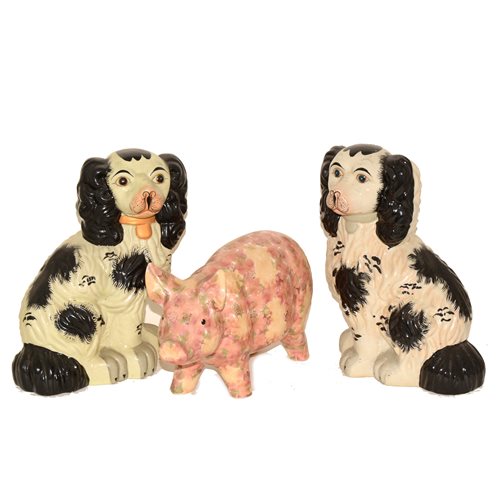 Lot 63 - Pair of reproduction Staffordshire dogs, and a large collection of decorative ceramics