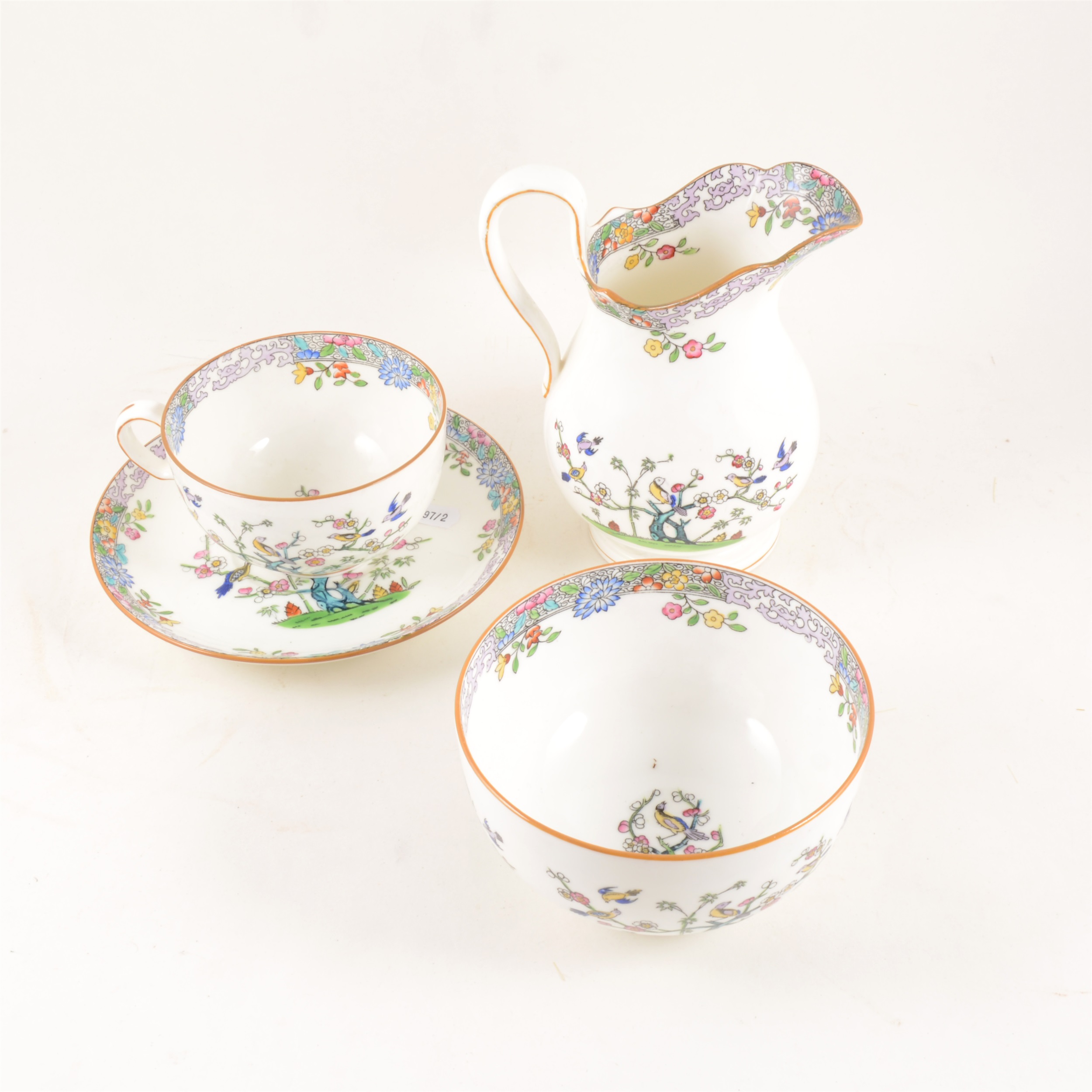 Lot 88 Minton bone china tea set, decorated with