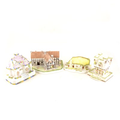 Lot 38 - A collection of Coalport cottages, to include Watchdog Corner, with limited edition certificate, 231/500, Summer House, with limited edition certificate, 121/500, Shakespeare's Birthplace
