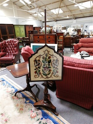 Lot 460 - Victorian rosewood pole screen