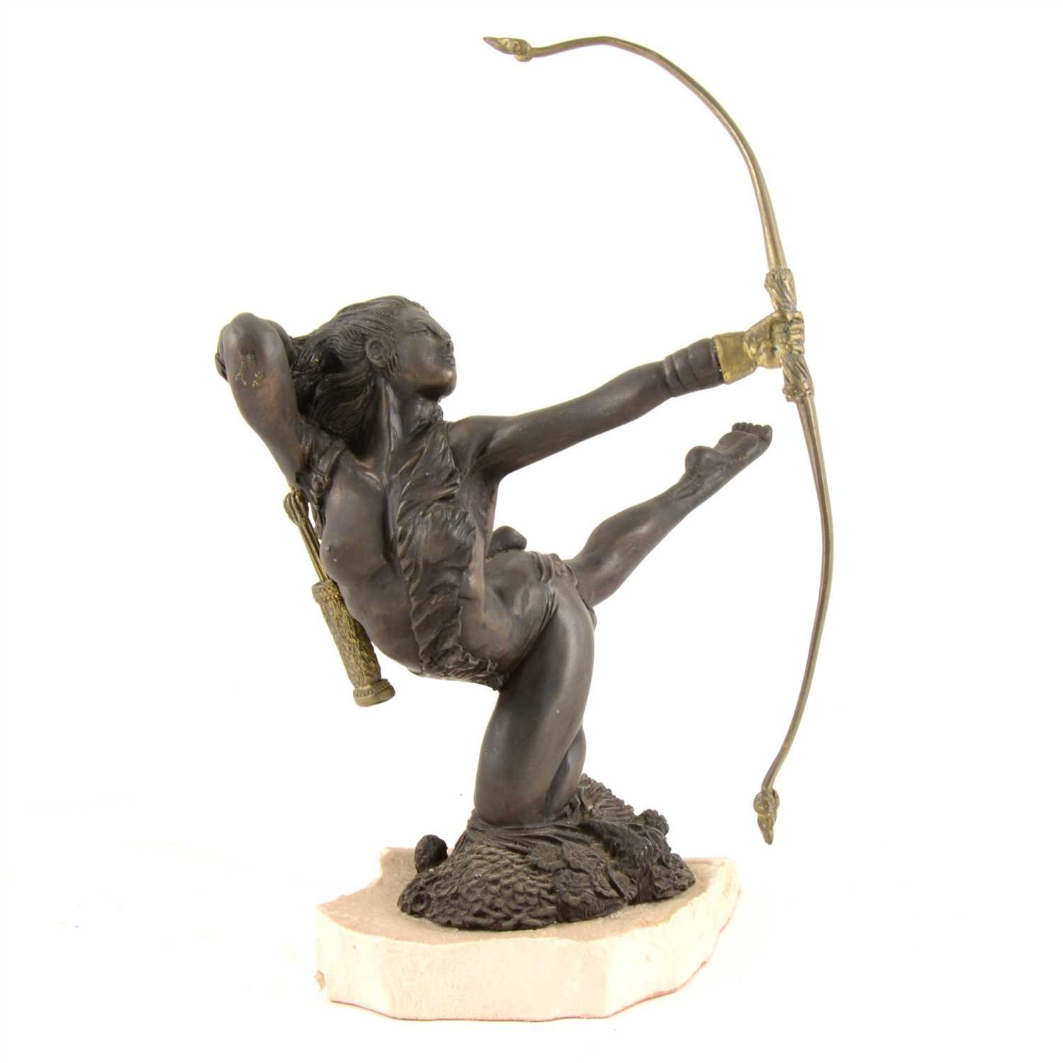 Lot 166 - An Heredities model of Diana The Huntress, with display board, 25cm.