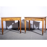 Lot 309 - Pair of oak office side tables, ...