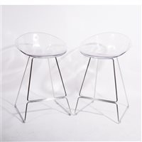 Lot 692 - Pair of Gliss 902 bar stools, produced by Pedrali