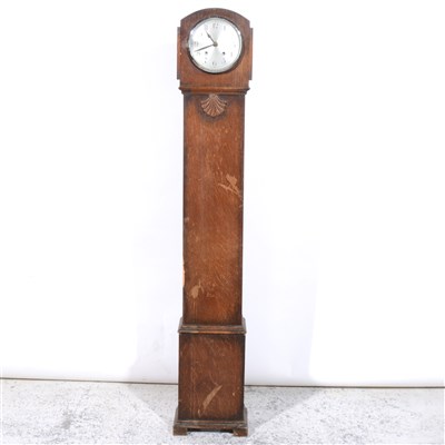 Lot 325 - Oak cased grandmother clock, ...