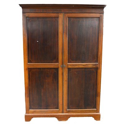 Lot 361 - Edwardian inlaid mahogany wardrobe, ...