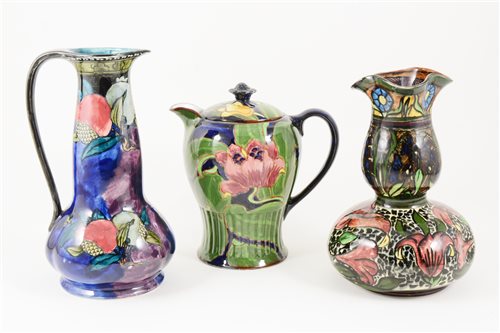Lot 11 - Three English Art Pottery vessels in the Art Nouveau style