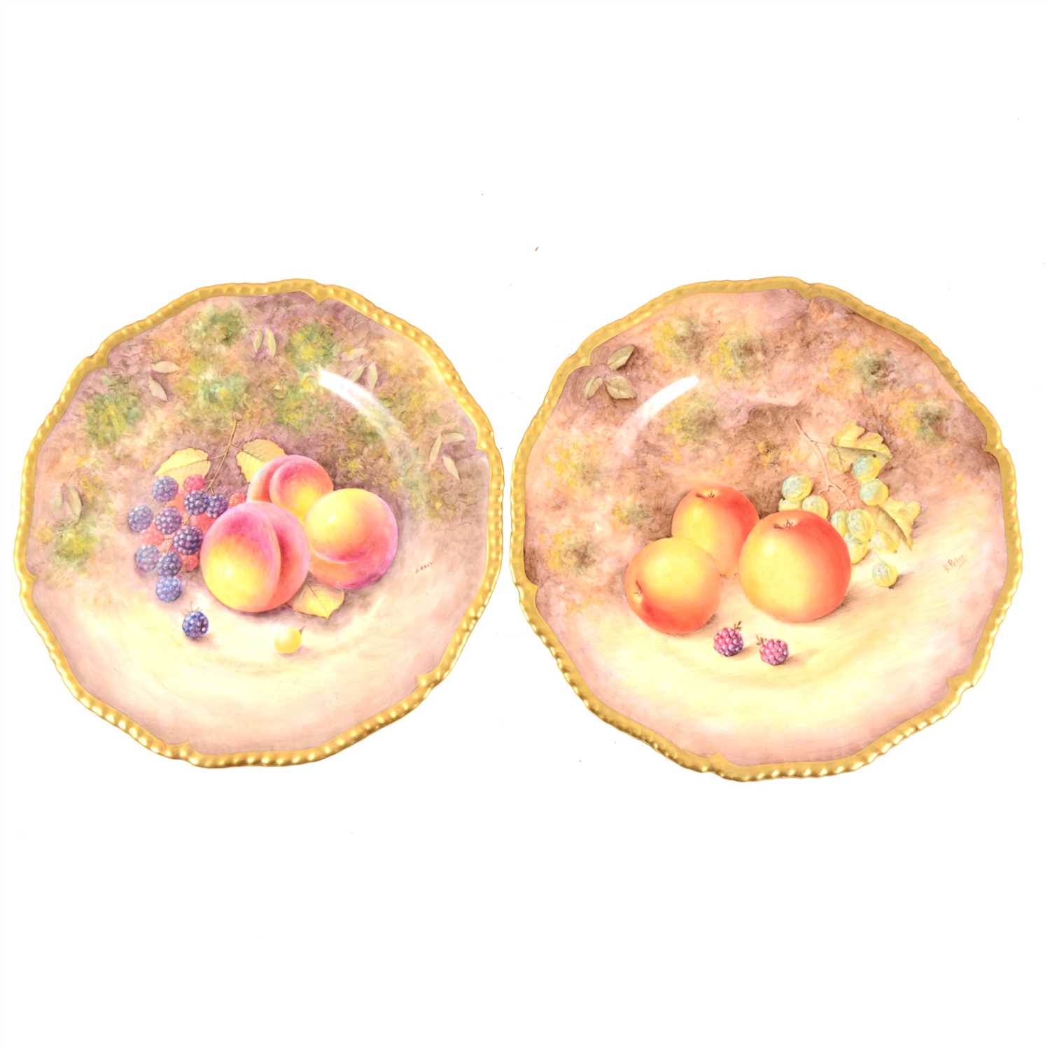 Lot 11 - Two Royal Worcester hand painted fruit design plates signed R Price and J Reed