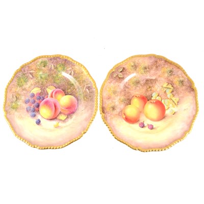 Lot 11 - Two Royal Worcester hand painted fruit design plates signed R Price and J Reed