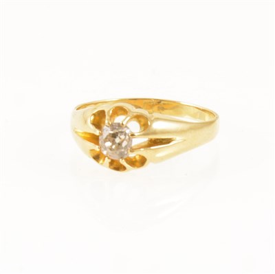 Lot 222 - A diamond solitaire ring, old brilliant cut stone, 18 carat yellow gold mount