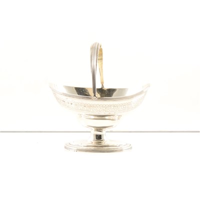 Lot 242 - A silver pedestal sugar basket by John Millward Banks