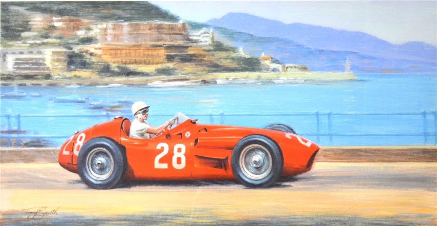Lot 325 - After Tony Smith, Monaco Grand Prix 1956, signed, and signed by Stirling Moss, ...