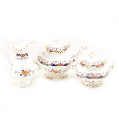 Lot 83 - A Victorian tea/breakfast service, ironstone red blue and green floral design