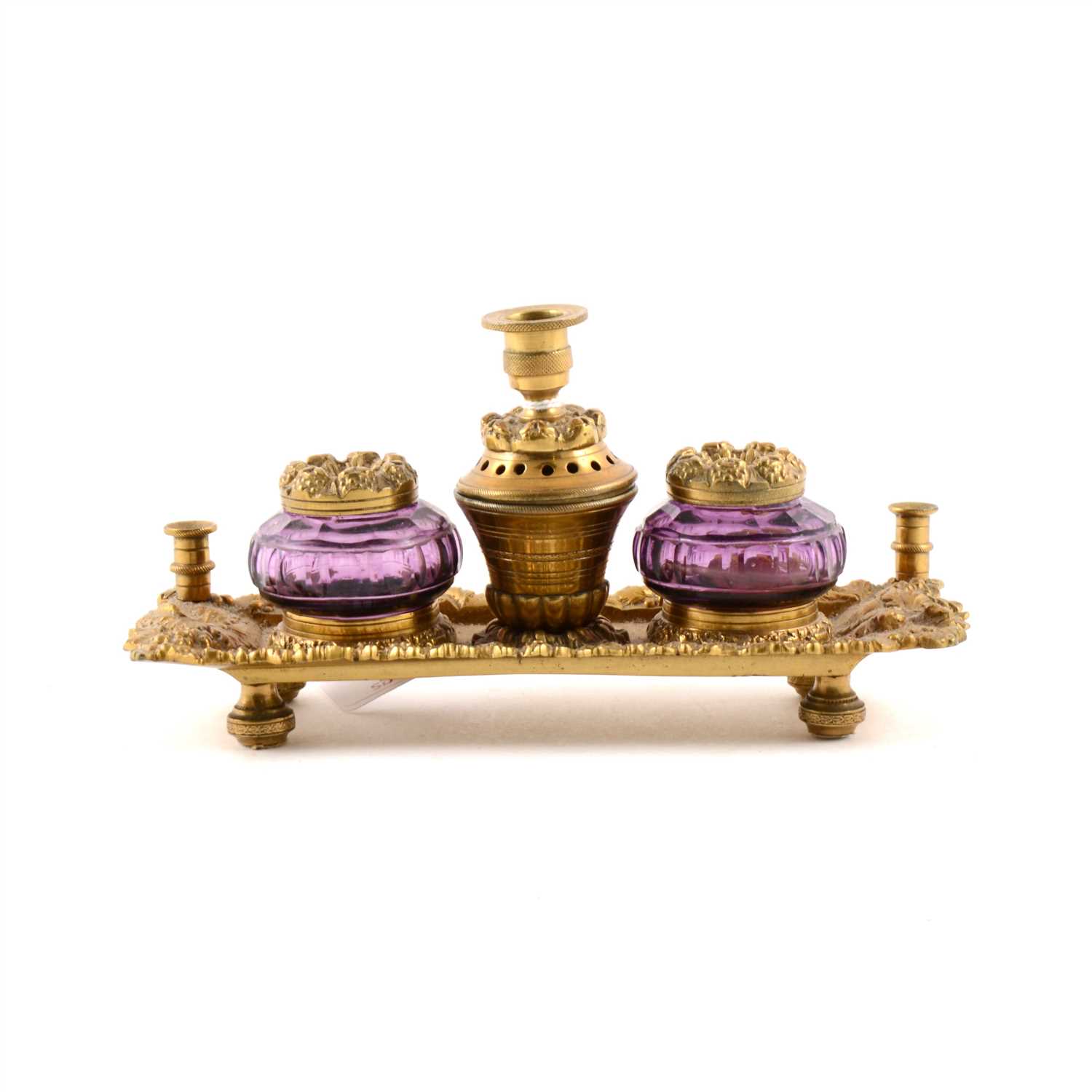 Lot 147 - French gilt metal desk stand