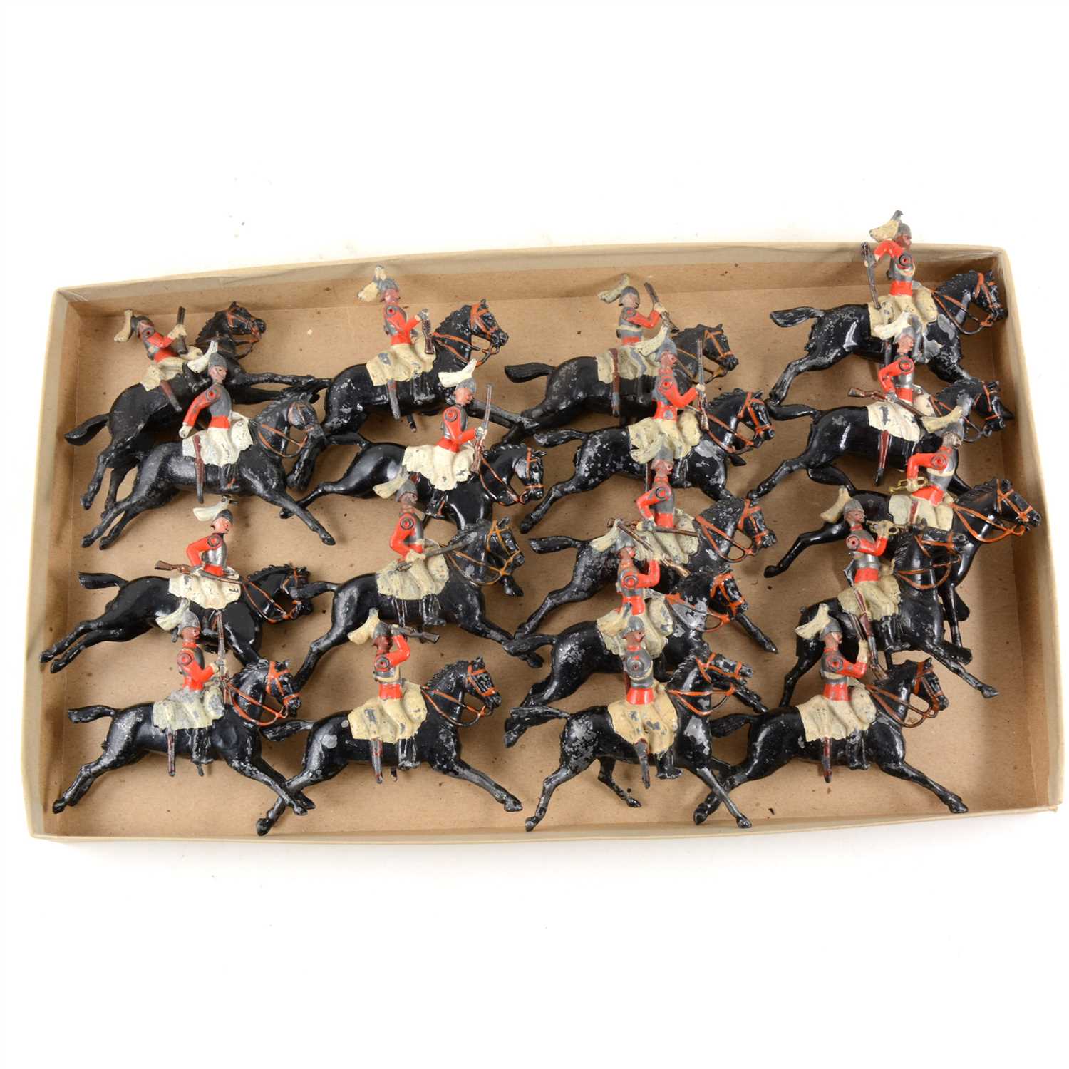 Lot 116 - Eighteen painted lead military cavalry soldiers, by Britains.