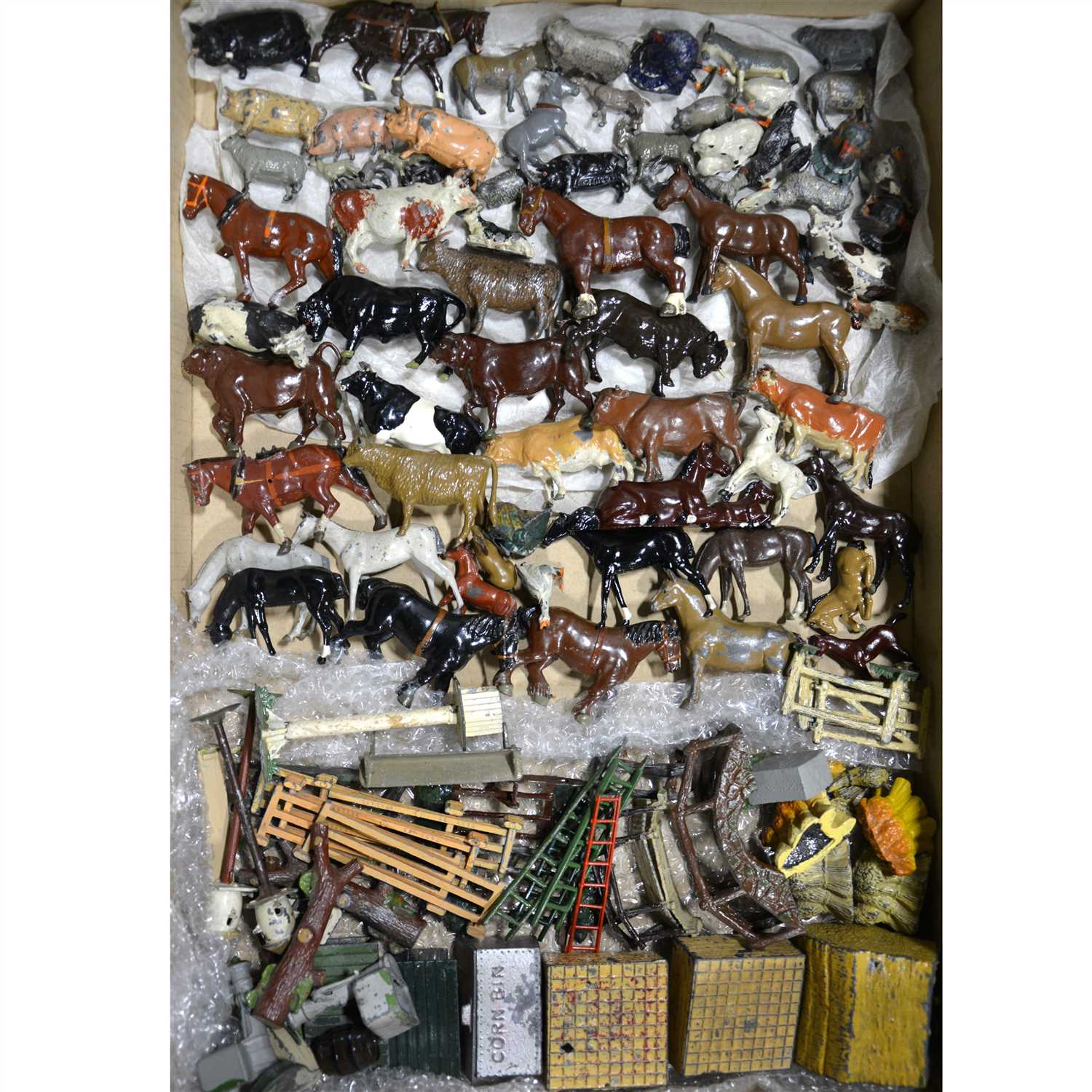 Lot 102 - Britains and other maker painted lead farm animal figures.