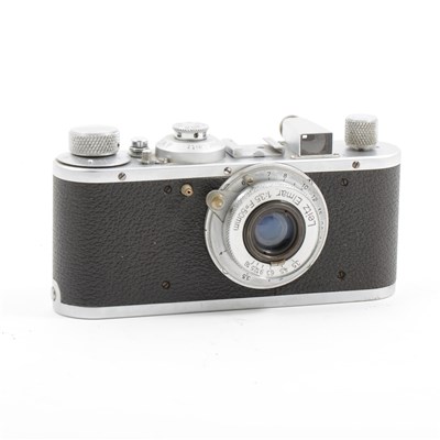 Lot 76 - A Leica Standard model E camera, circa 1937, with Leitz Elmar 1:35 F/50mm lens