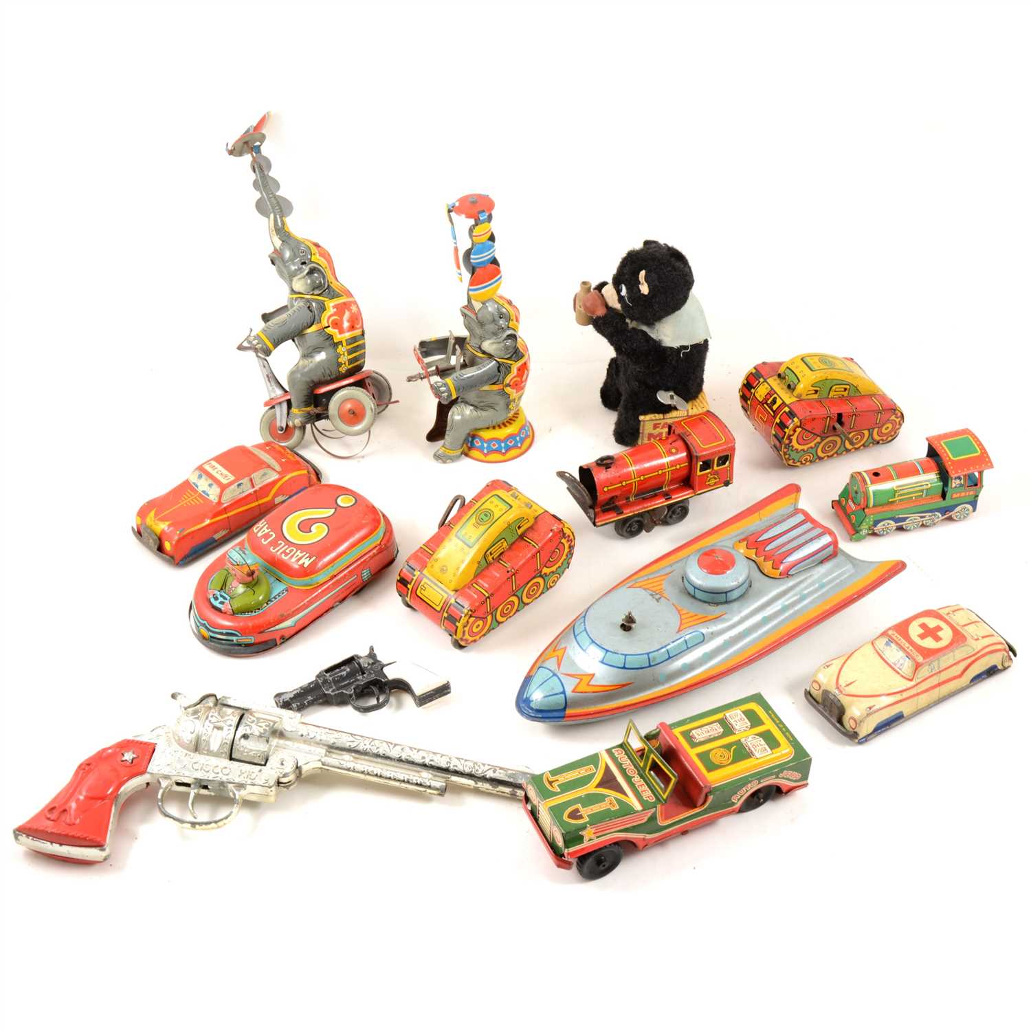 Lot 83 - Selection of tin-plate wind-up toys and vehicles